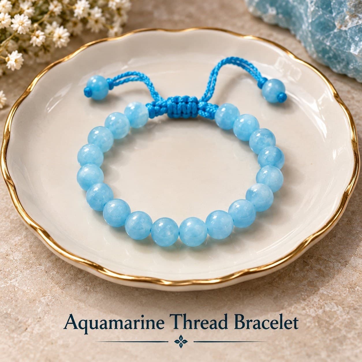 Aquamarine Thread Bracelet - Image 1