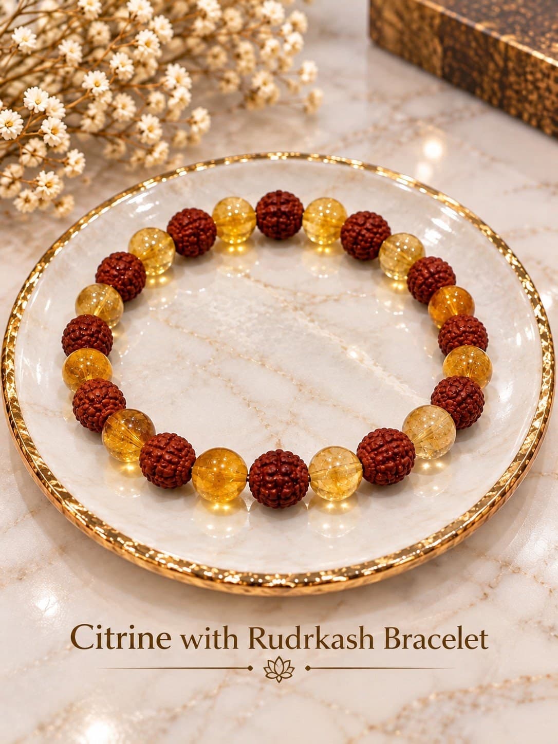 Citrine With Rudraksha Bracelet - Image 1
