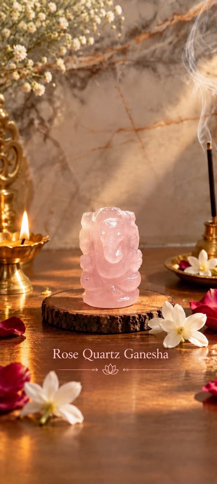 Rose Quartz Ganesha - Image 1