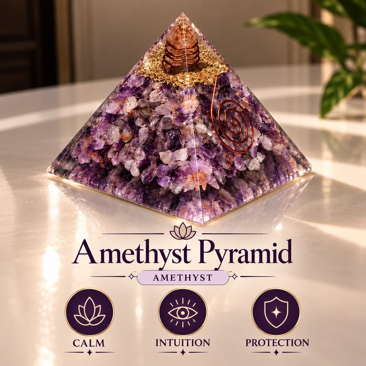 Amethyst Orgone Pyramid - Image 1