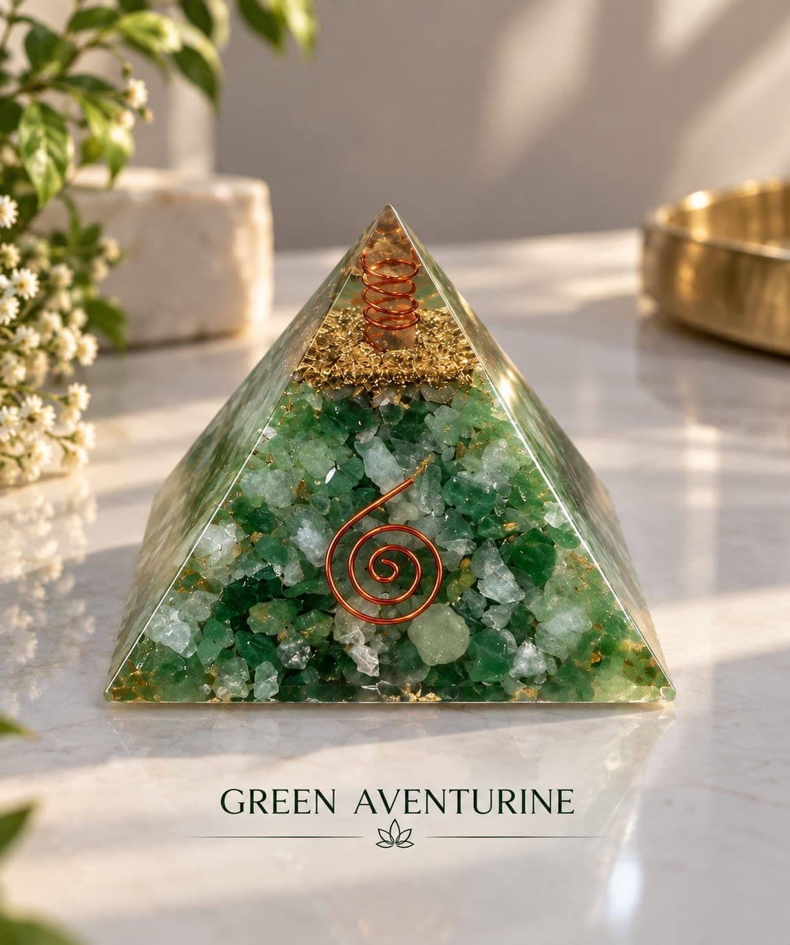 Green Aventurine Orgone Pyramid - Image 1