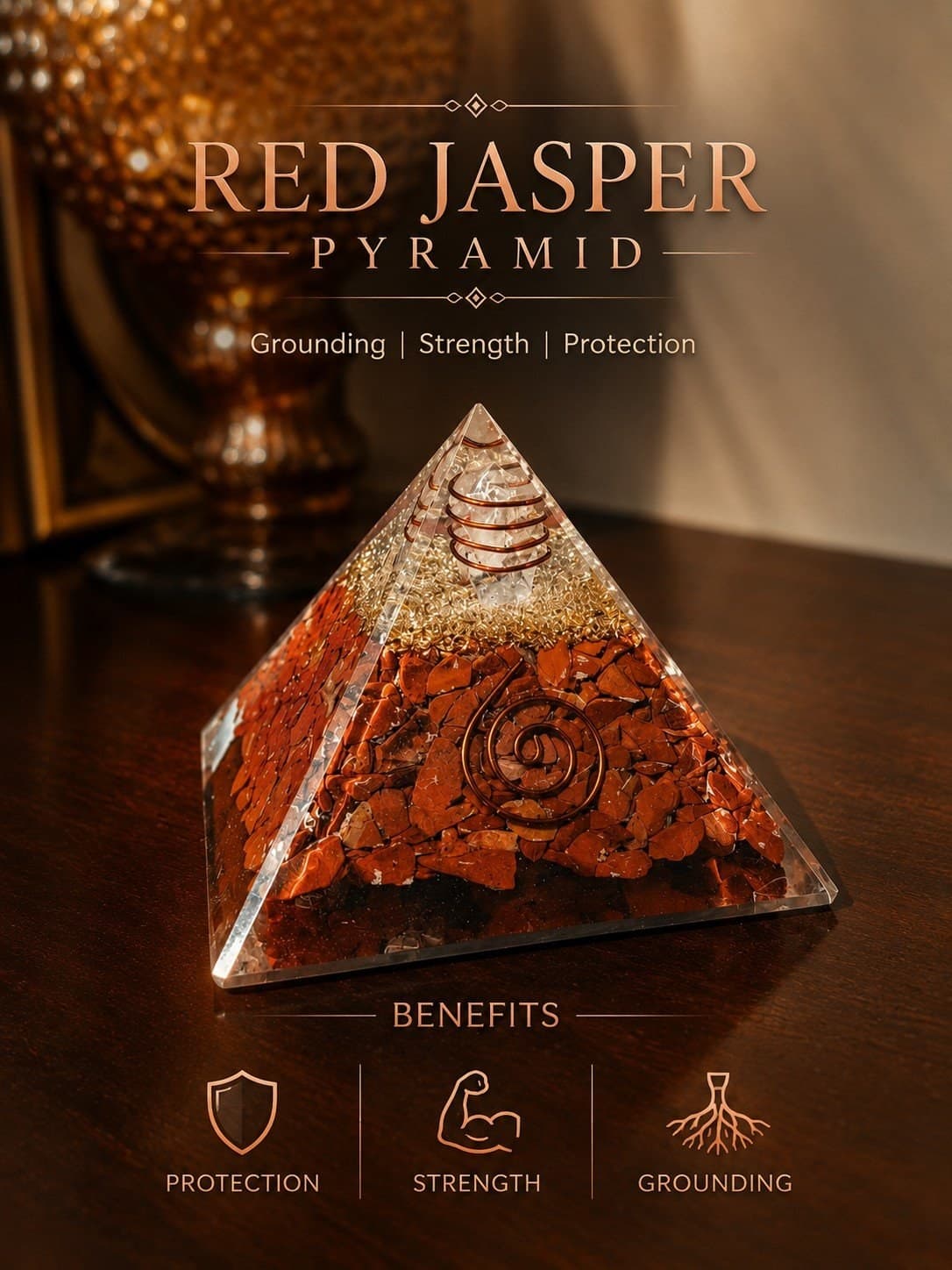 Red Jasper Orgone Pyramid - Image 1