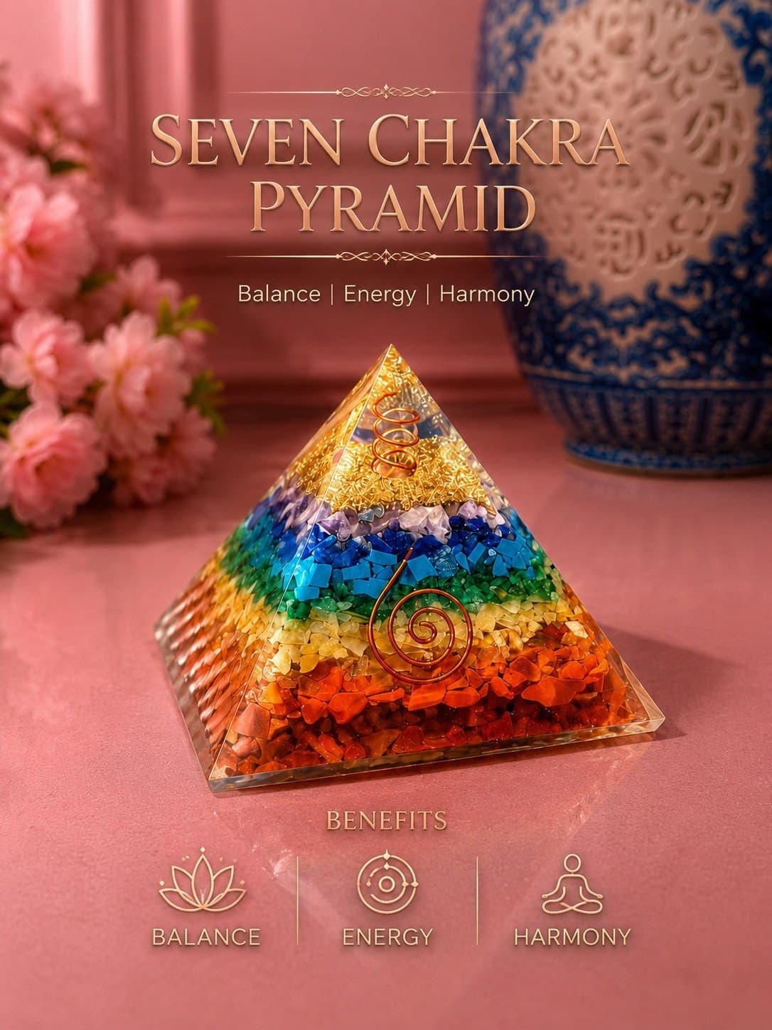 Seven Chakra Orgone Pyramid - Image 1