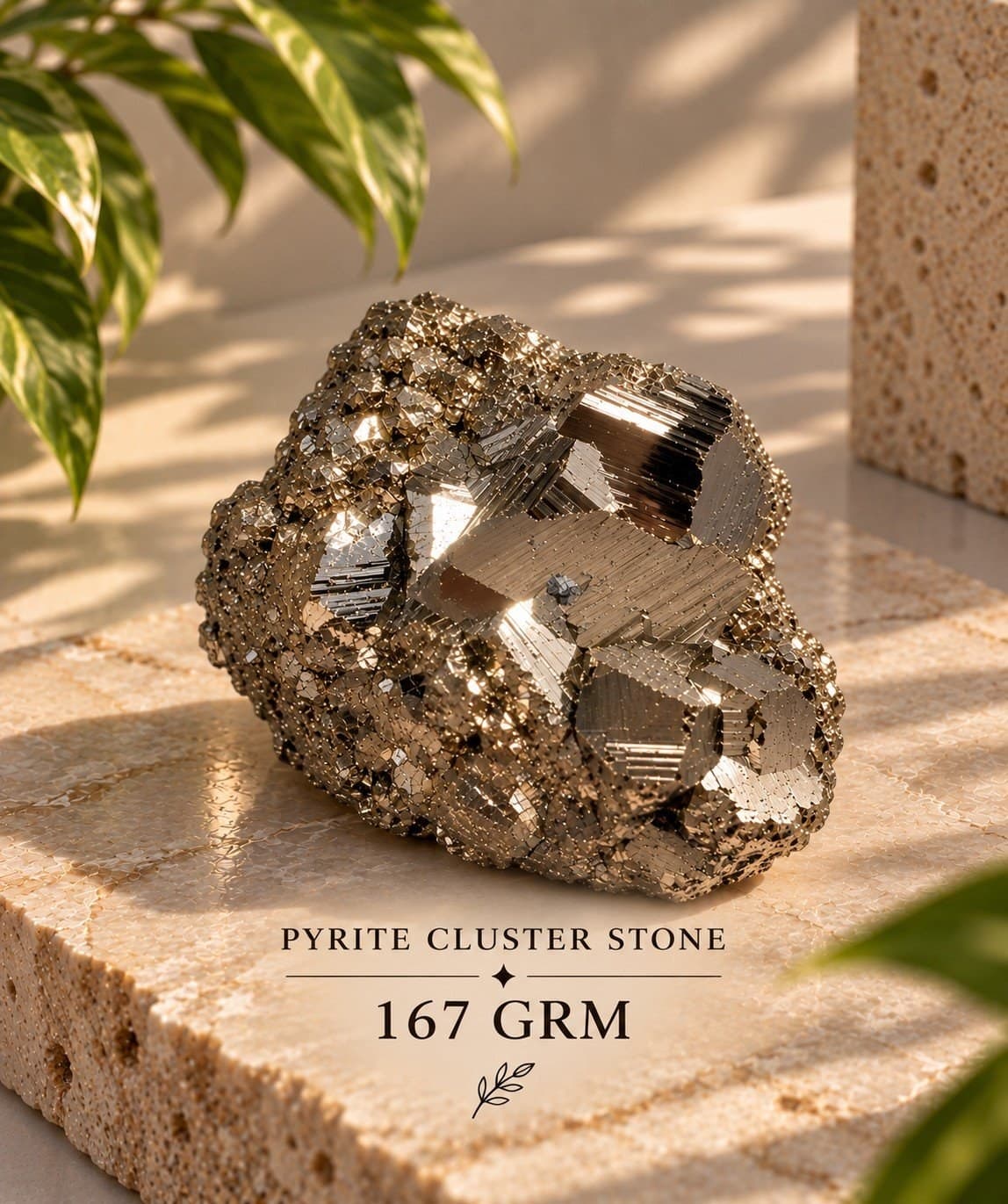 Pyrite Cluster Stone - 167 g - Image 1
