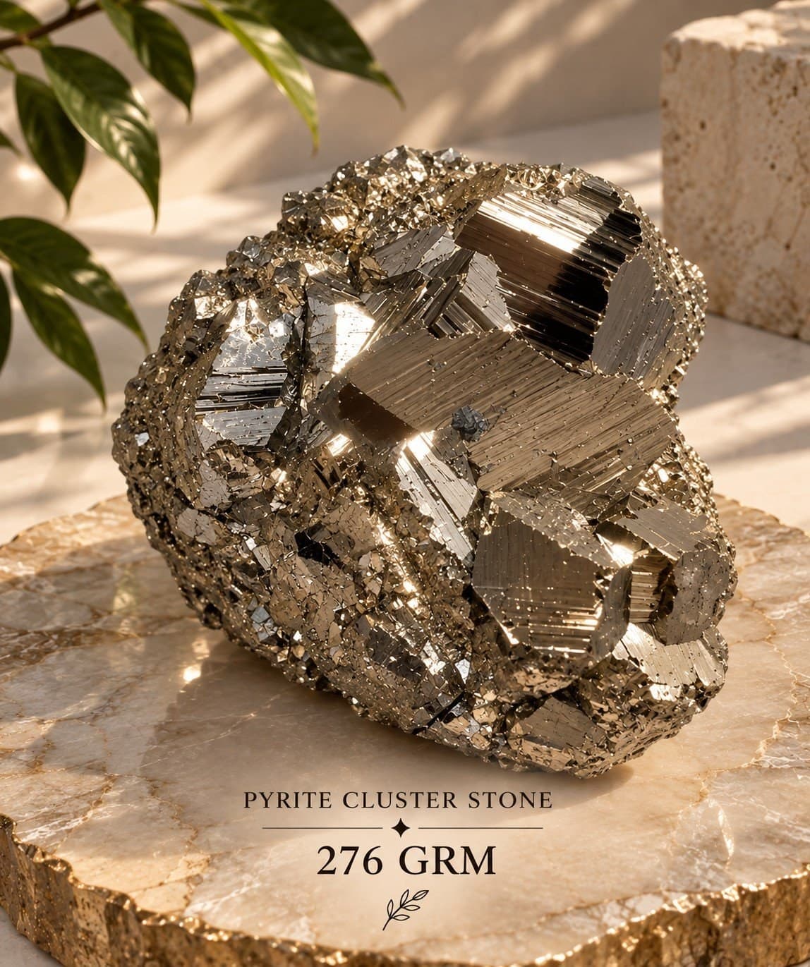 Pyrite Cluster Stone - 276 g - Image 1