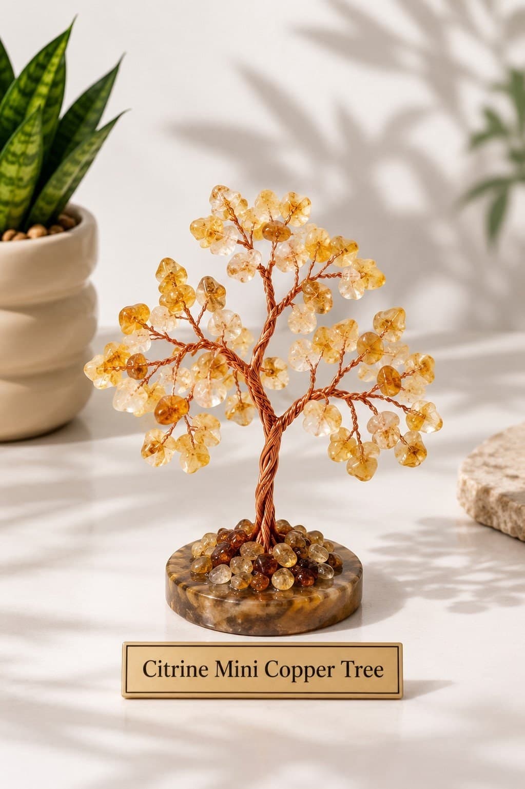 Citrine Mini Copper Tree