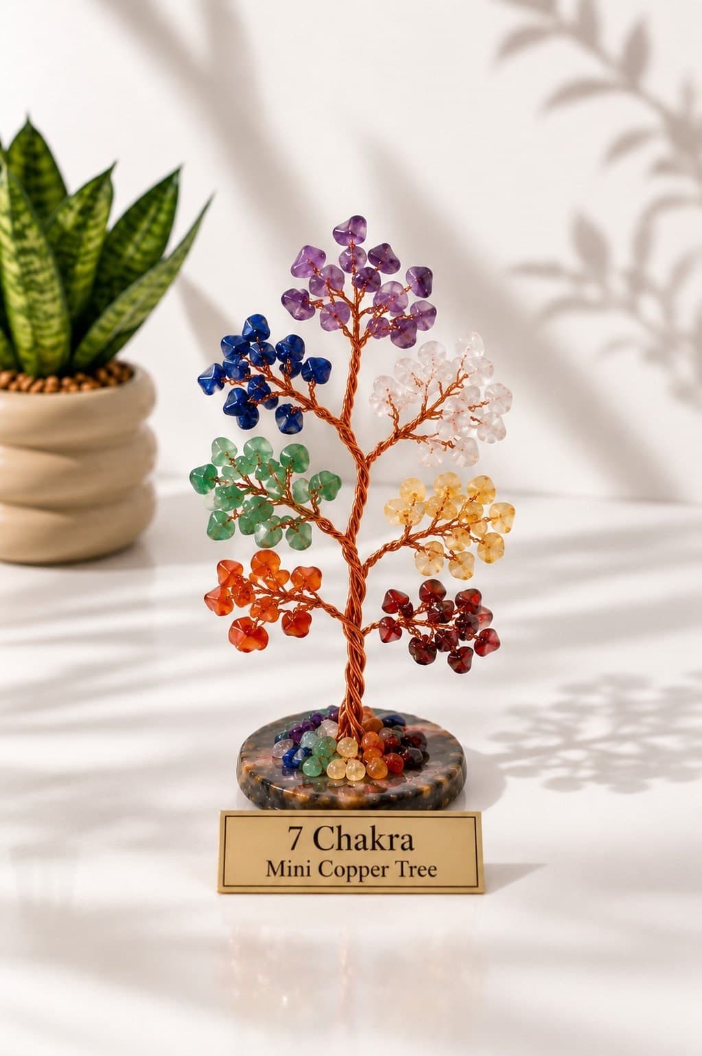 Seven Chakra Mini Copper Tree