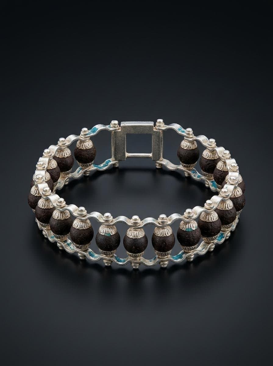 Karungali Silver Bracelet - Image 1